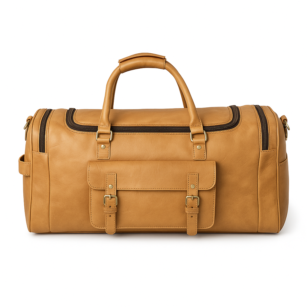 "24-Inch Genuine Leather Duffle Bag β Handmade Travel Weekender Carry-On Luggage for Men & Women"